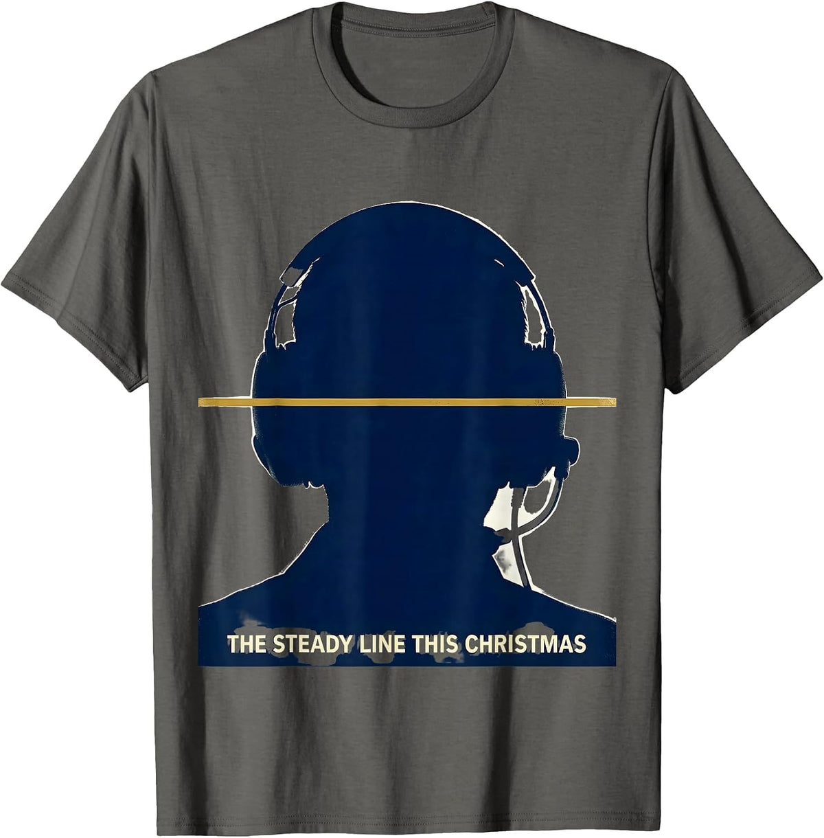 The Steady Line This Christmas Funny 911 Dispatcher T-Shirt - Asphalt Grey