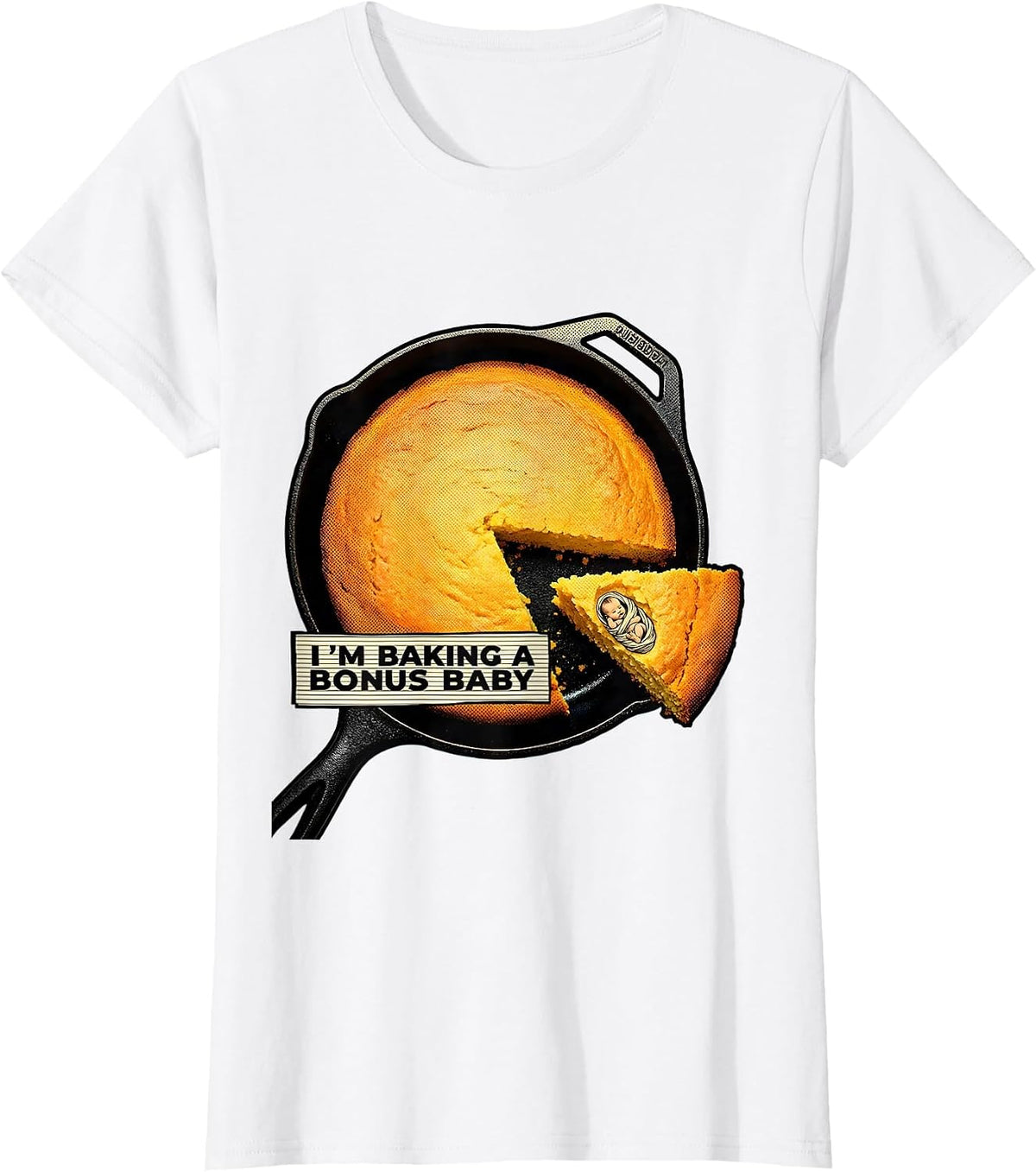 I'm Baking A Bonus Baby Funny Thanksgiving Pregnancy T-Shirt - White