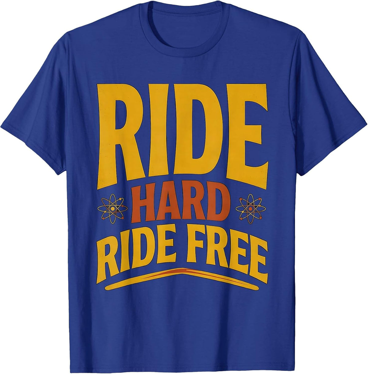 Ride Hard Ride Free Western Cowboy Design T-Shirt - Royal Blue