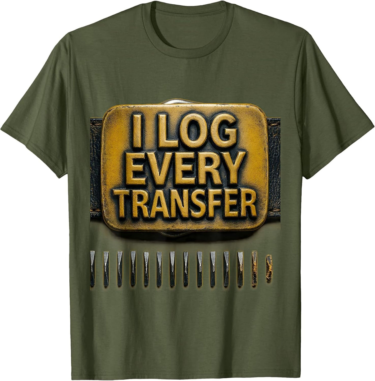 I Log Every Transfer Retro Physical Therapist PT OT Humor T-Shirt - Olive Green