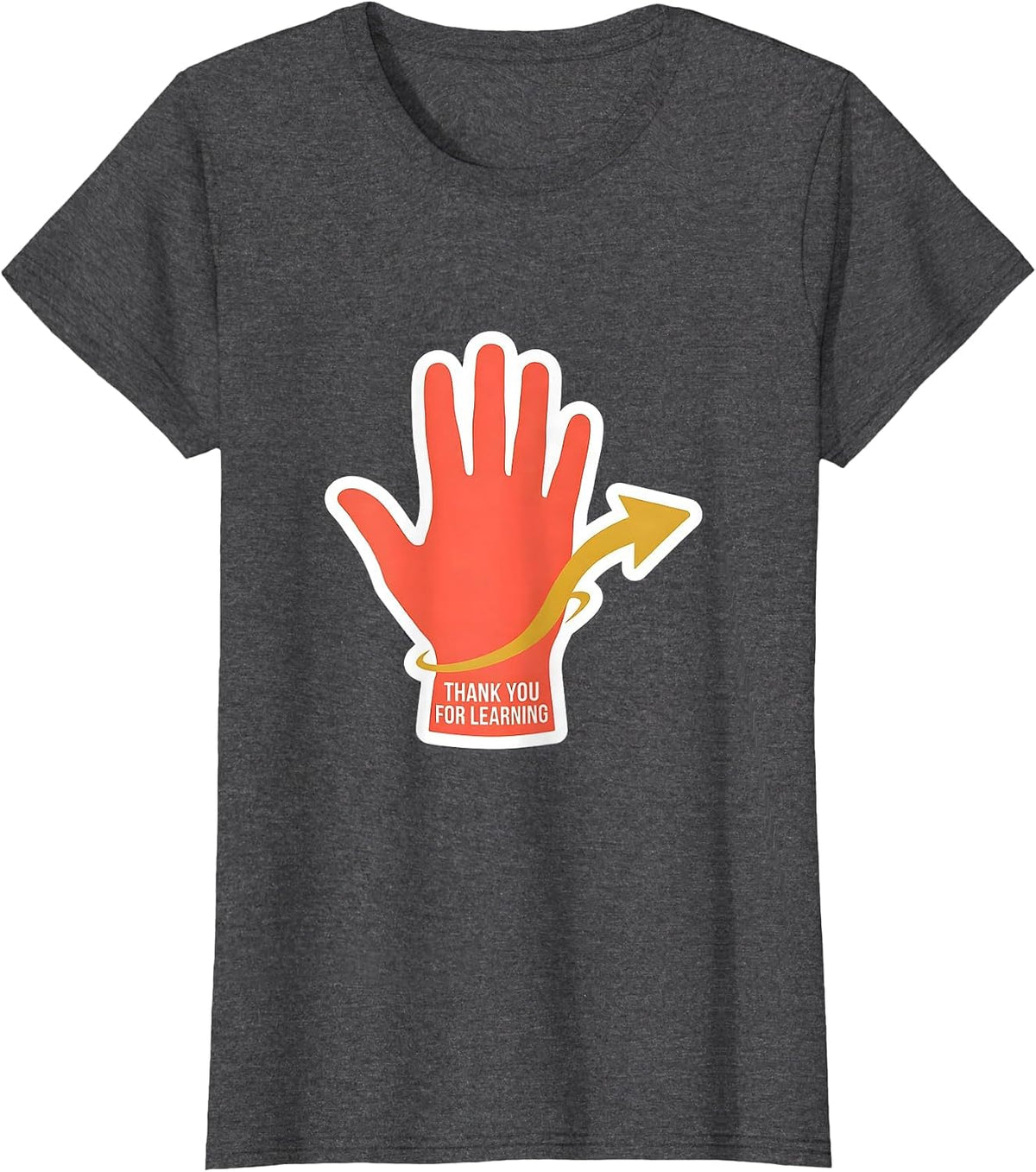 Women's Thank You For Learning Funny ASL Sign Language Teacher T-Shirt - Dark Heather Grey