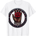 Men's Cowboy Glove Red Rose Western Illustration T-Shirt - White