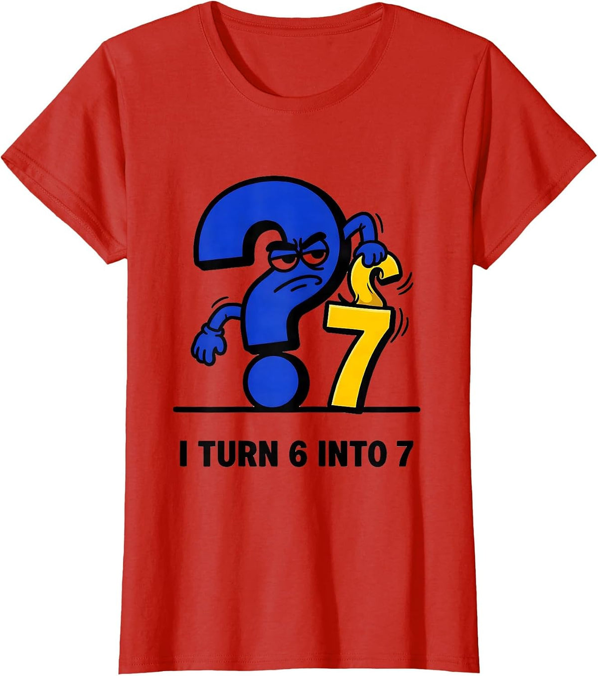 I TURN 6 INTO 7 Funny 67 Meme Math Teacher Elementary Joke T-Shirt - Red