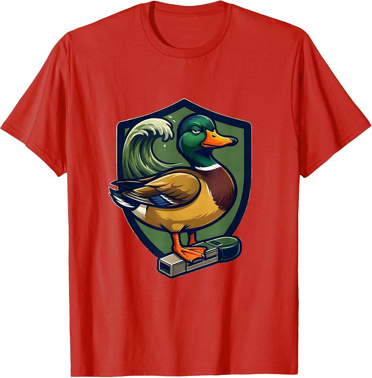 Men's Mallard Mascot Duck Hunter Humor Novelty Gift T-Shirt - Red