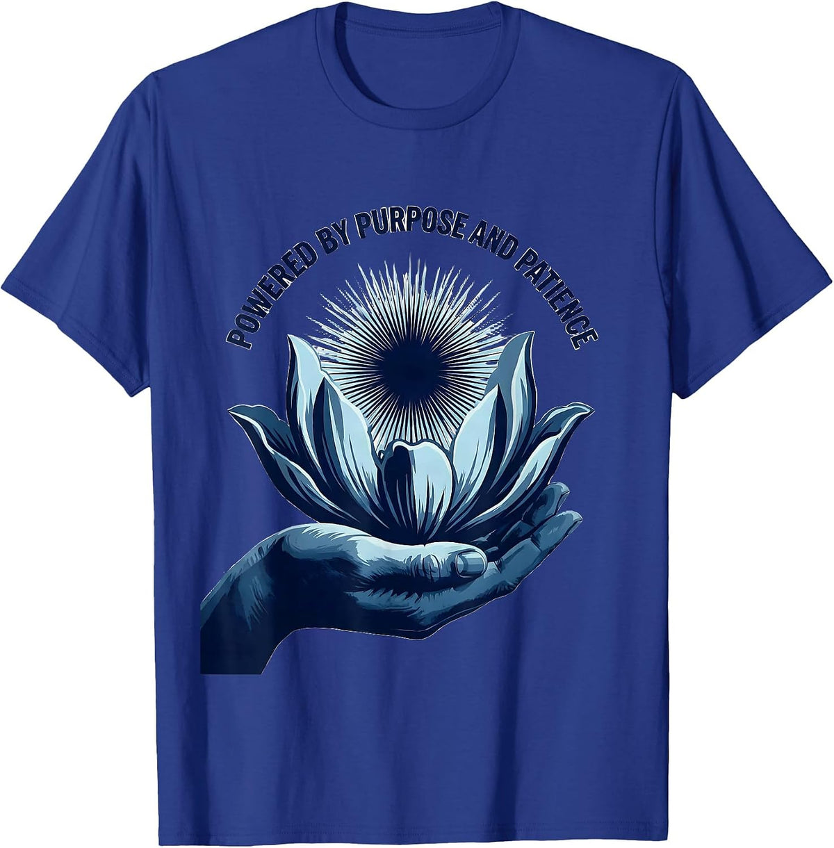 Powered by Purpose and Patience Special Ed Teacher T-Shirt - Royal Blue