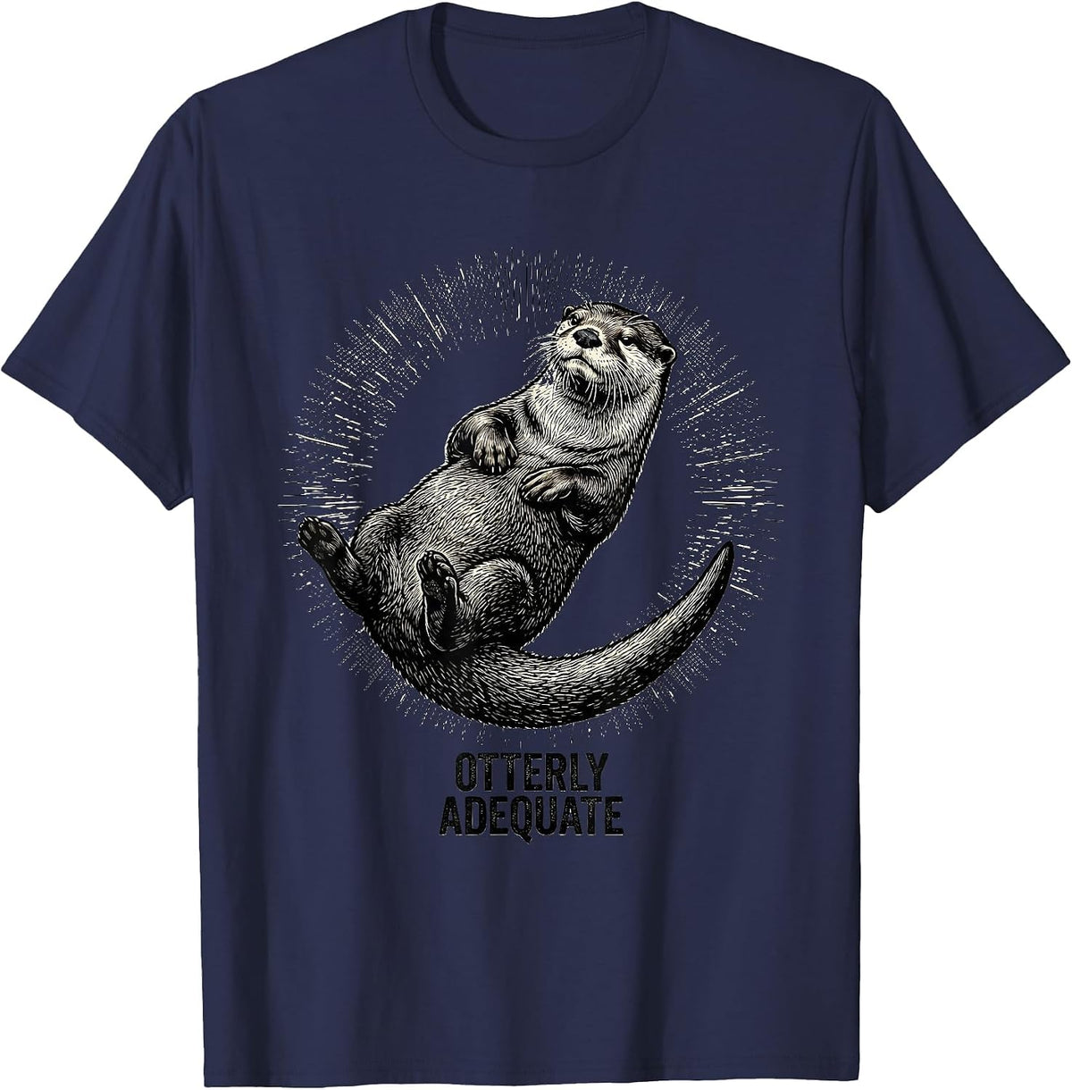 Men's Otterly Adequate Funny Otter Lover Gift For Kids Teens T-Shirt - Navy Blue