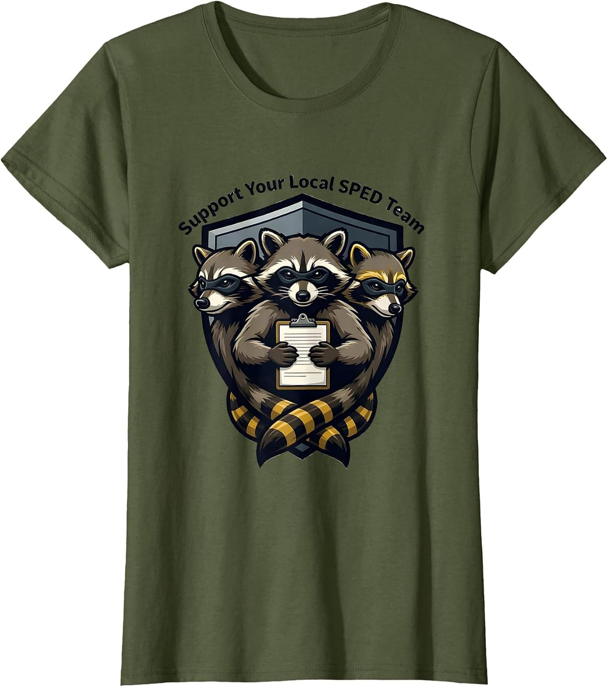 Women's Support Your Local SPED Team Funny Teacher Back To School T-Shirt - Olive Green