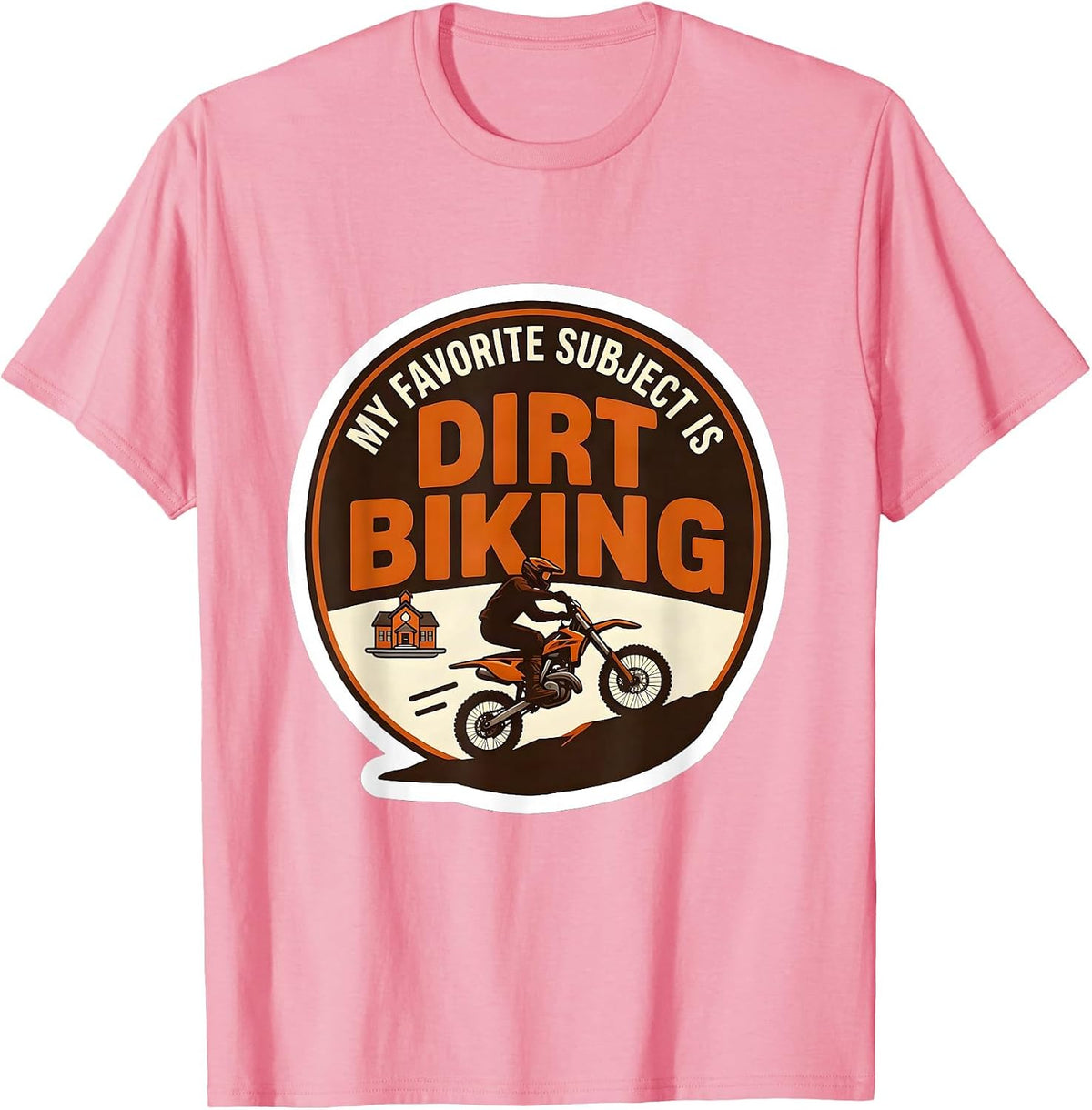 Men's My Favorite Subject Is Dirt Biking Funny Dirt Bike Rider T-Shirt - Pink