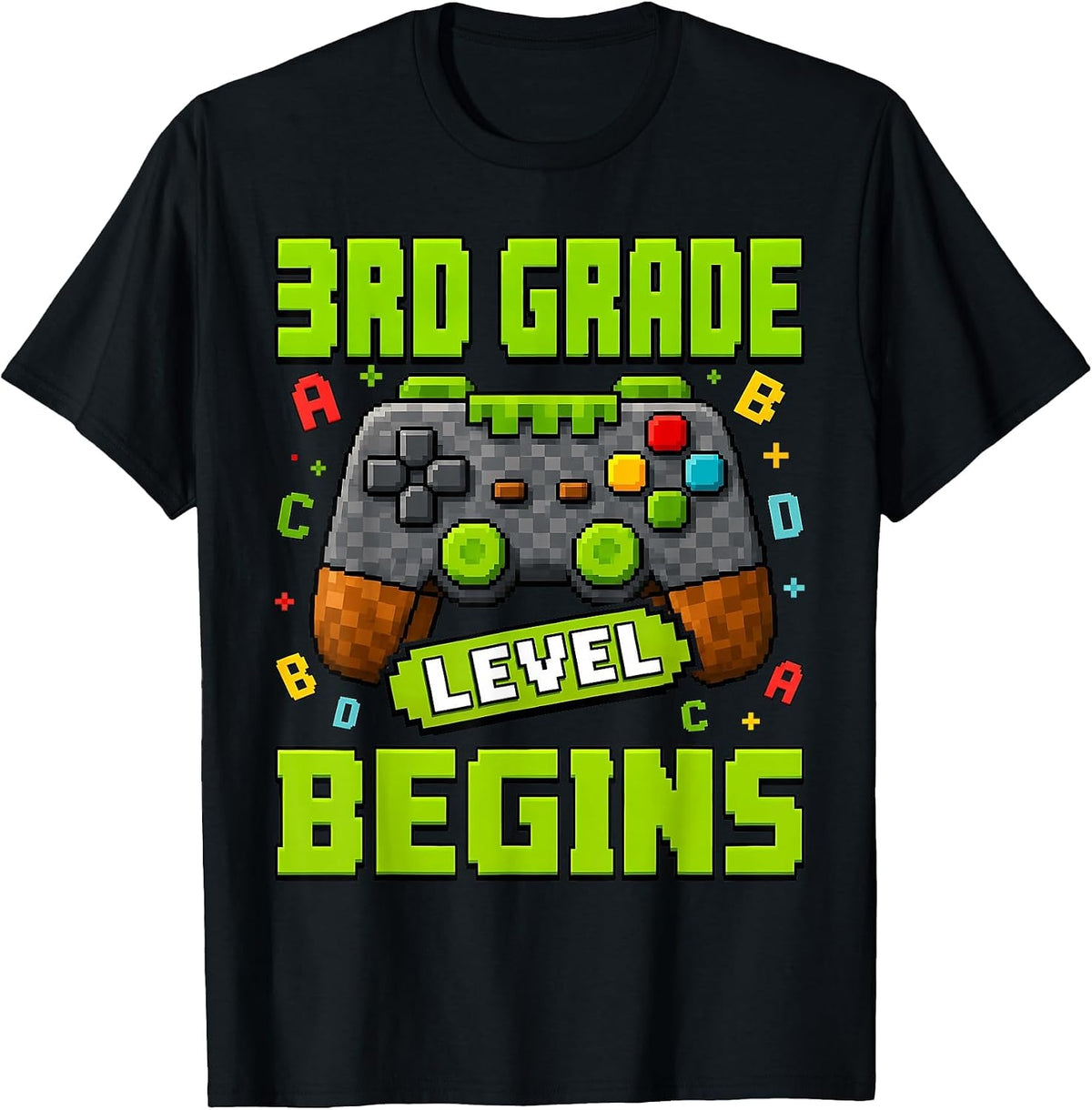 Gamer 3rd Garde Back to School First Day of Third Grade Boys T-Shirt - Black