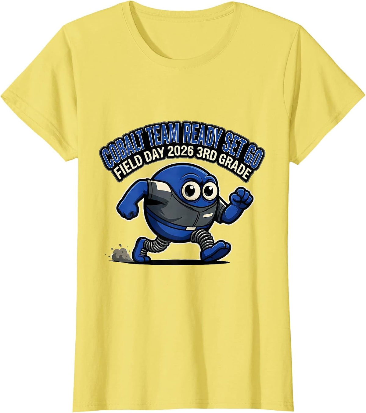 COBALT TEAM READY SET GO FIELD DAY 2026 3RD GRADE School T-Shirt - Lemon Yellow