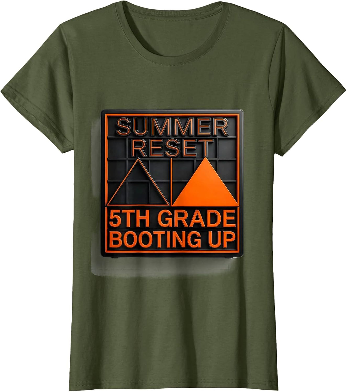 Women's Summer Reset 5th Grade Booting Up Gamer Back To School T-Shirt - Olive Green
