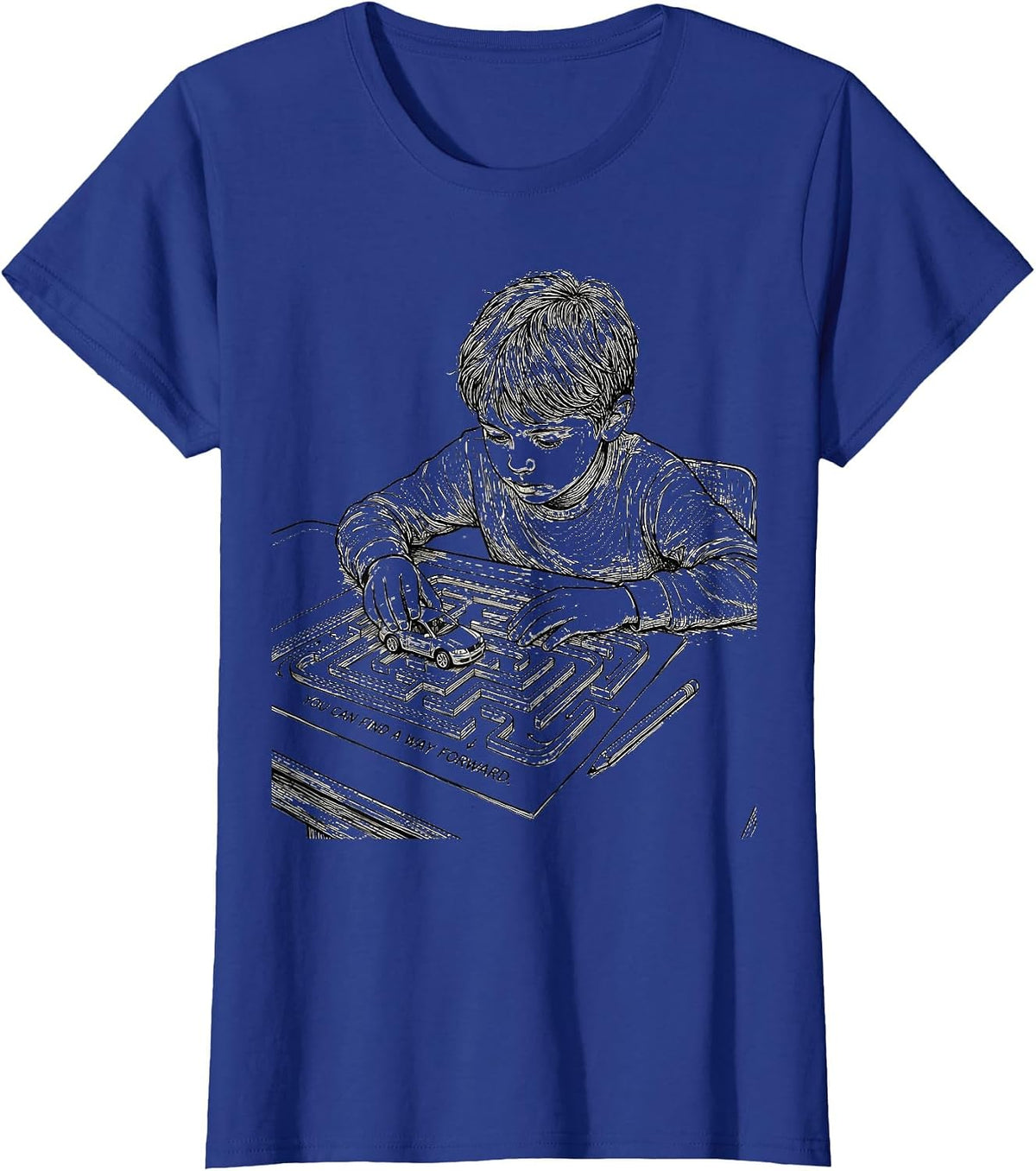 Women's You Can Find A Way Forward Motivational Teacher Elementary T-Shirt - Royal Blue