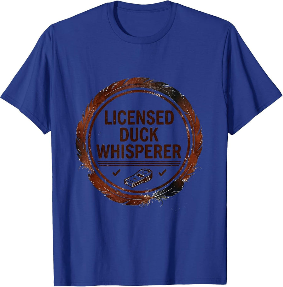 Licensed Duck Whisperer Funny Duck Hunter Hunting Gift T-Shirt - Royal Blue