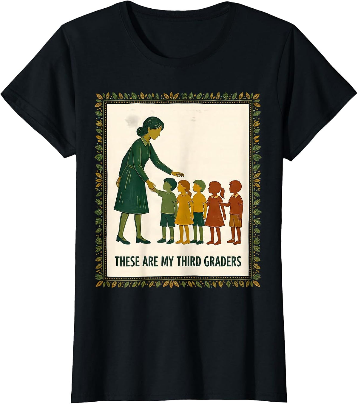 These Are My Third Graders Funny Teacher 3rd Grade Team Back T-Shirt - Black