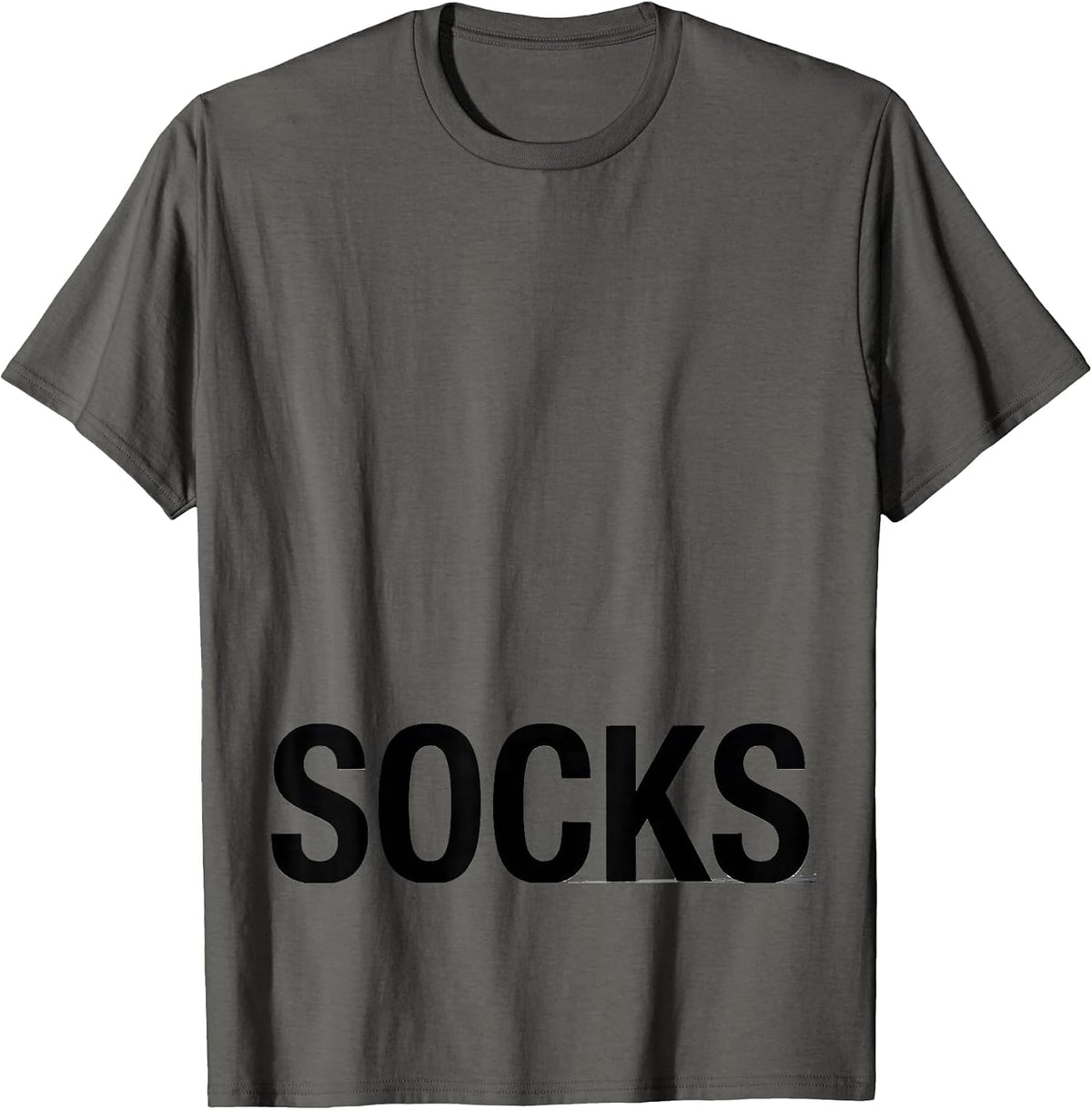 SOCKS Funny Deadpan Sarcastic Humor Novelty Statement T-Shirt - Asphalt Grey