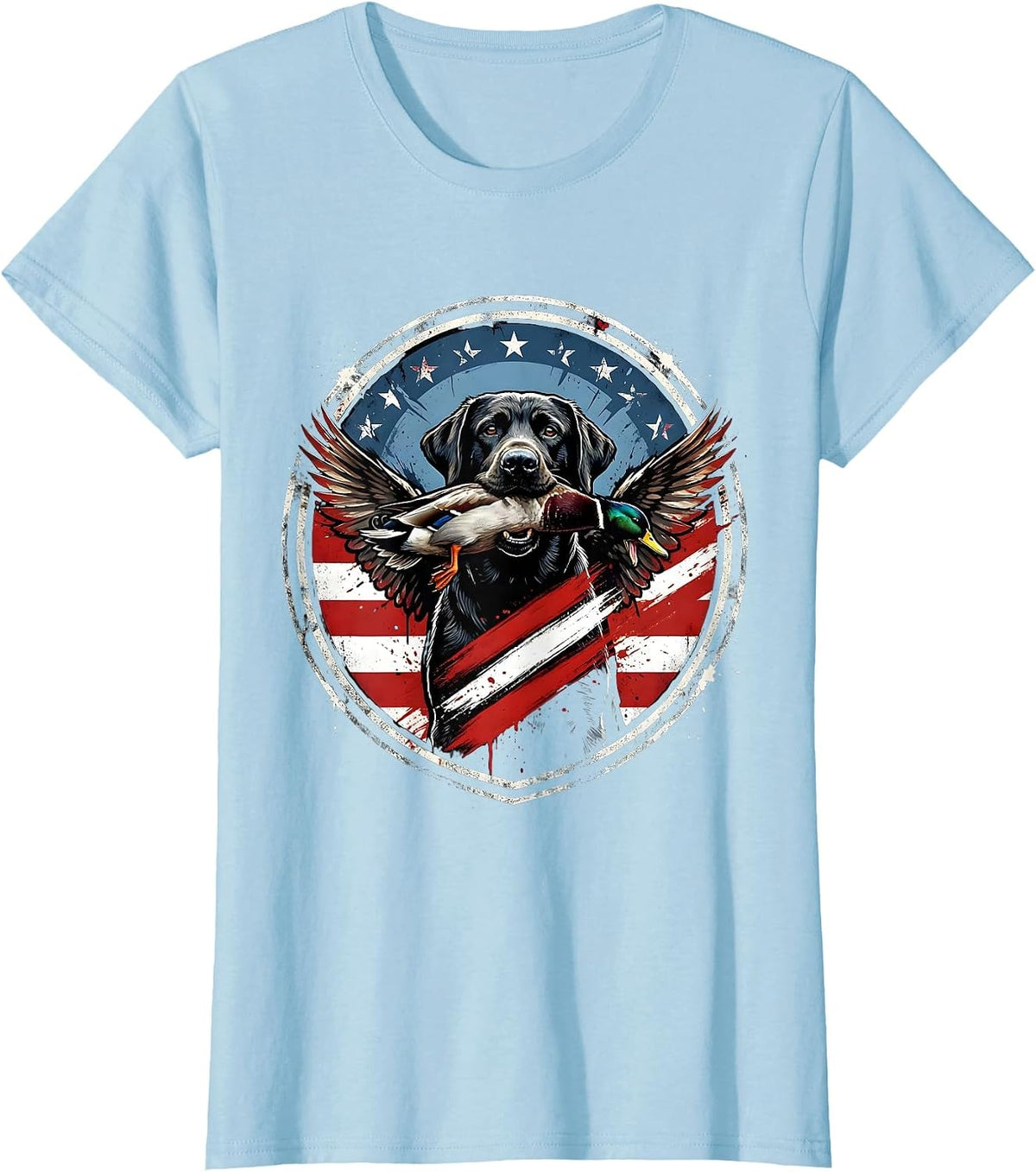 Duck Camo Hunting Retriever with Duck Graphic T-Shirt - Baby Blue