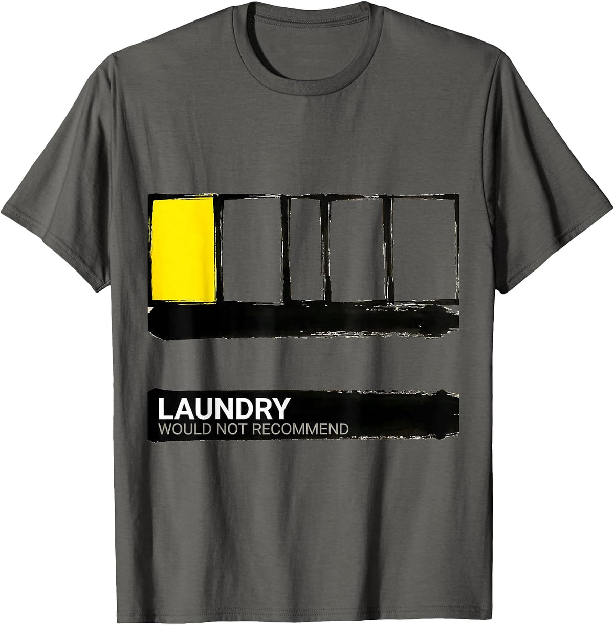Laundry Would Not Recommend Geometric Sarcastic Humor T-Shirt - Asphalt Grey