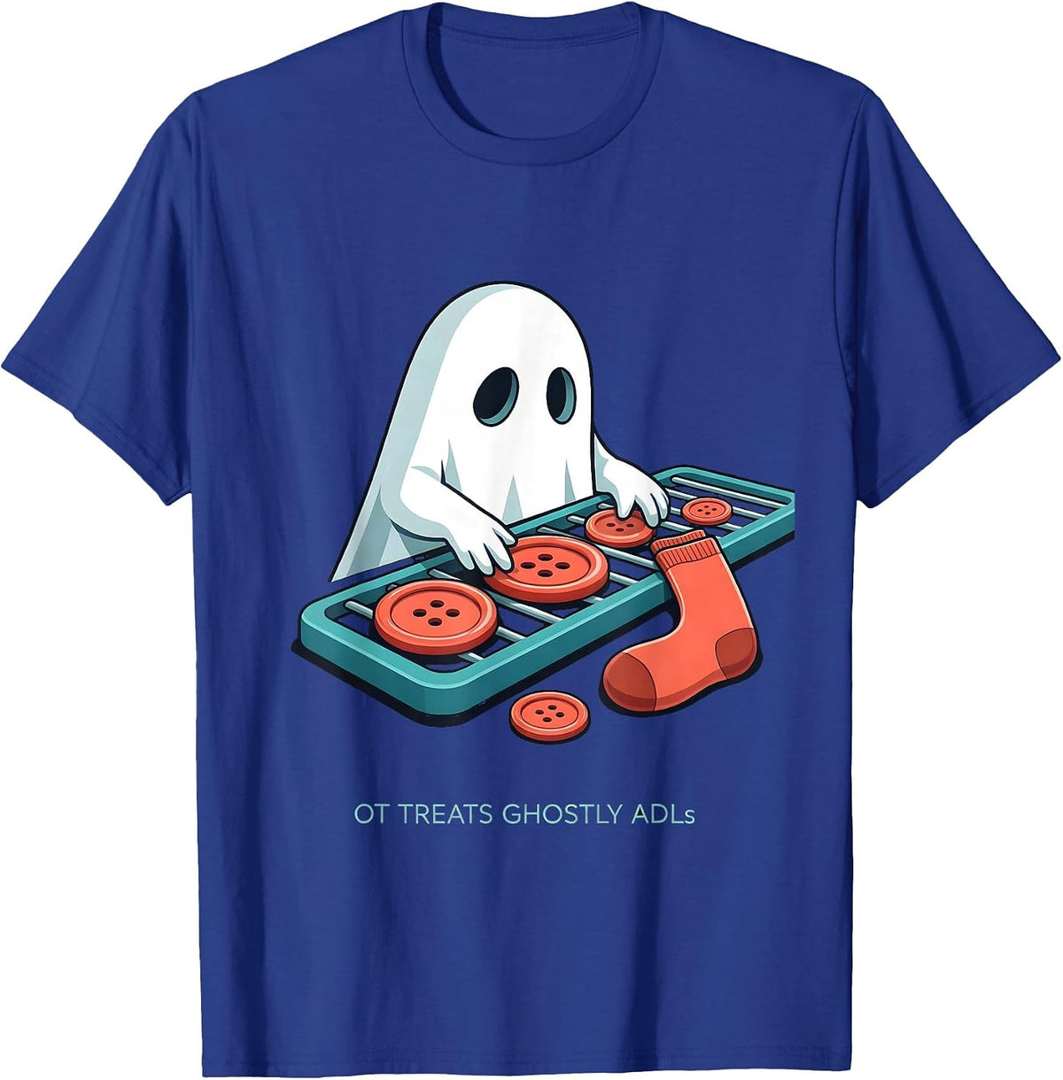 Men's OT Treats Ghostly ADLs Funny Occupational Therapy Halloween T-Shirt - Royal Blue