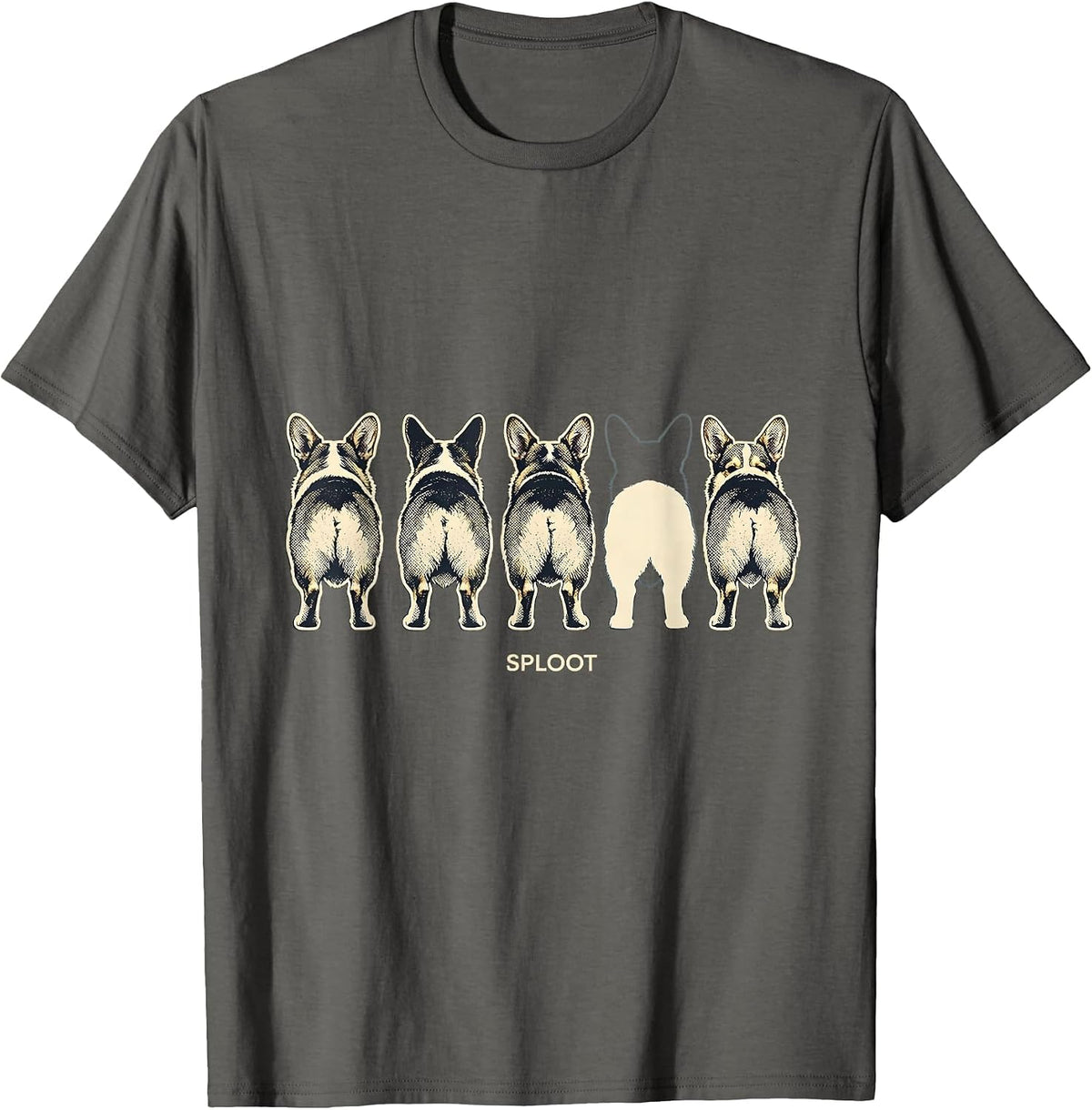 Men's Sploot Funny Corgi Dog Lover Corgi Owner Gift T-Shirt - Asphalt Grey
