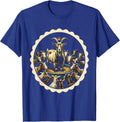Goat Crown Emblem Funny Farmer Goat Lover Gift T-Shirt - Royal Blue