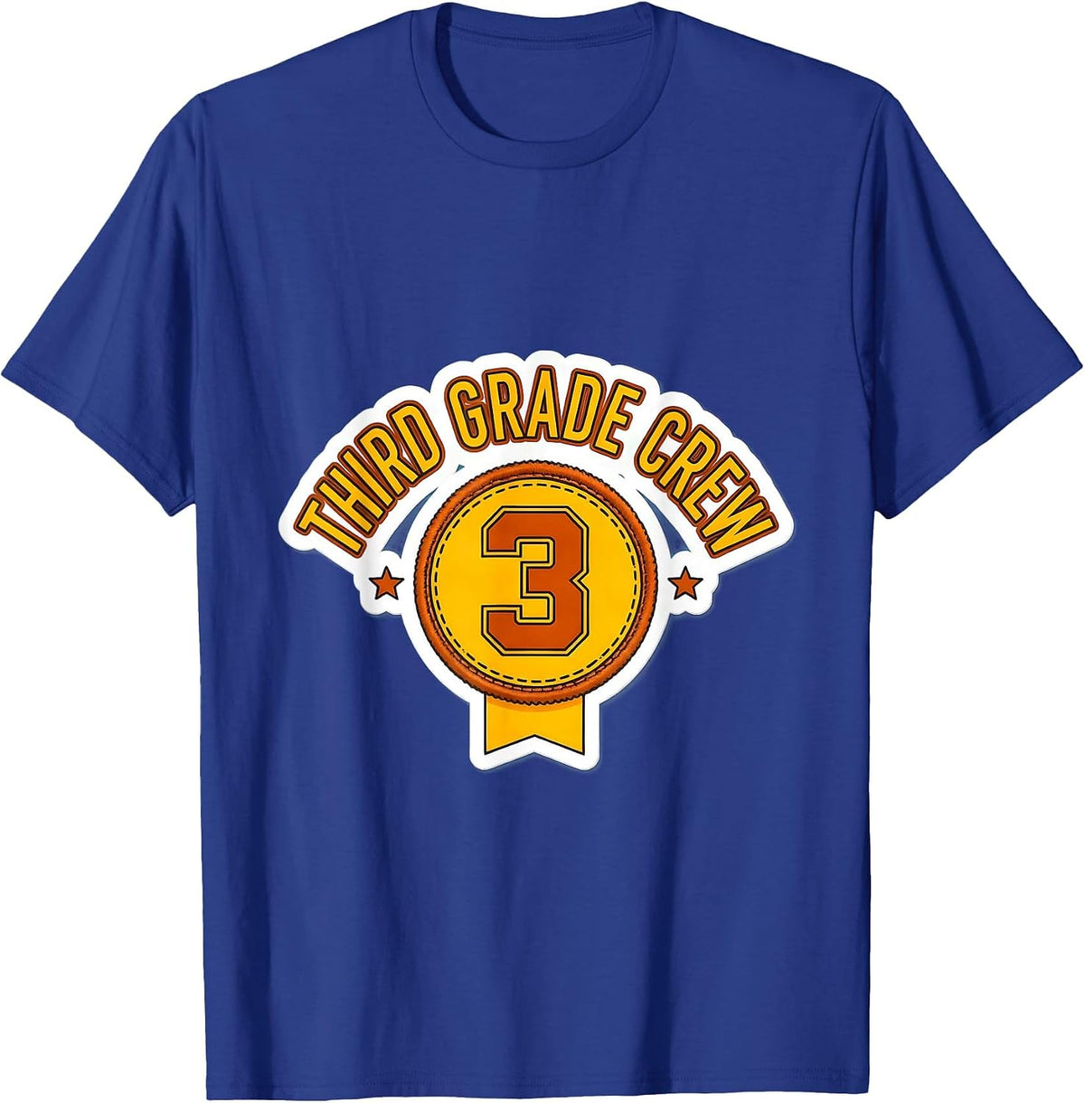 Men's Third Grade Crew Playful Back To School Teacher Student T-Shirt - Royal Blue