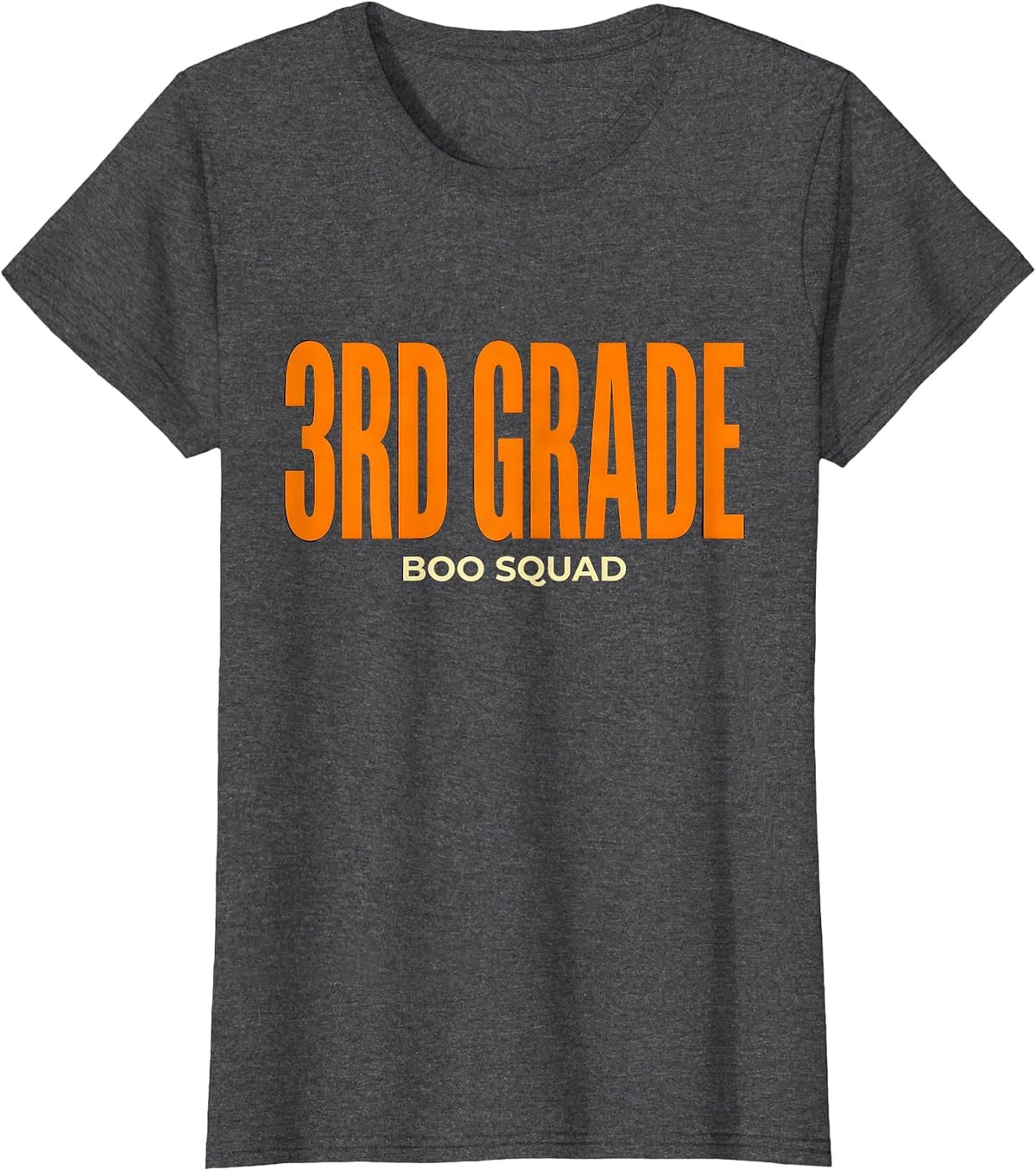 Women's 3rd Grade Boo Squad Spooky Third Grade Halloween Teacher T-Shirt - Dark Heather Grey
