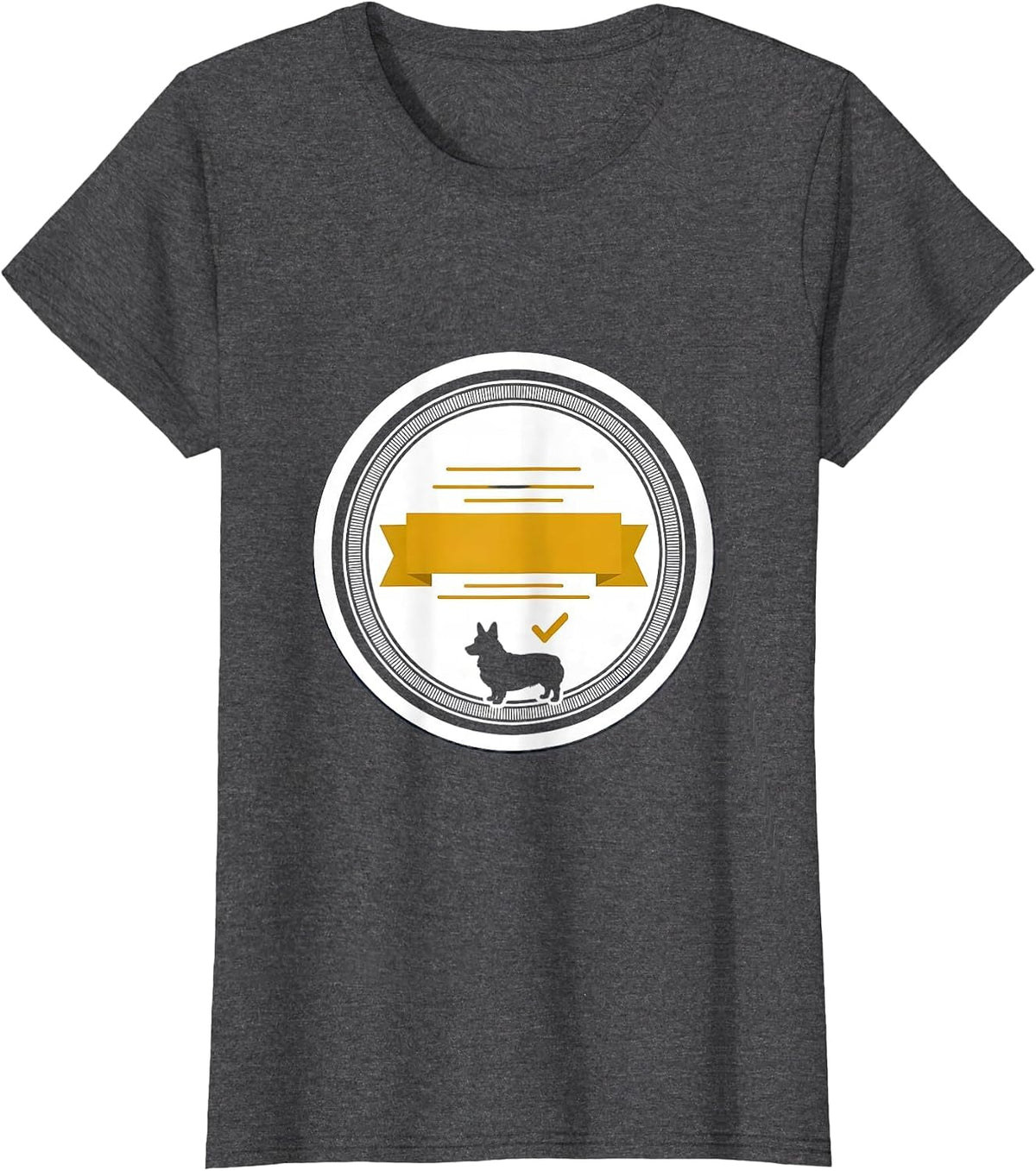 Women's Official Seal Corgi Dog Lover Sticker Humor T-Shirt - Dark Heather Grey