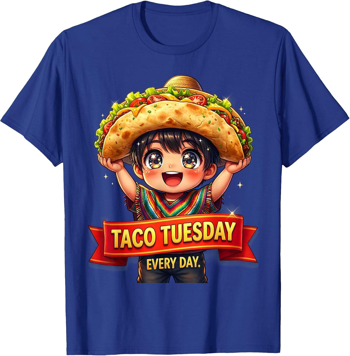 Men's Taco Tuesday Every Day Toddler Mexican Design T-Shirt - Royal Blue
