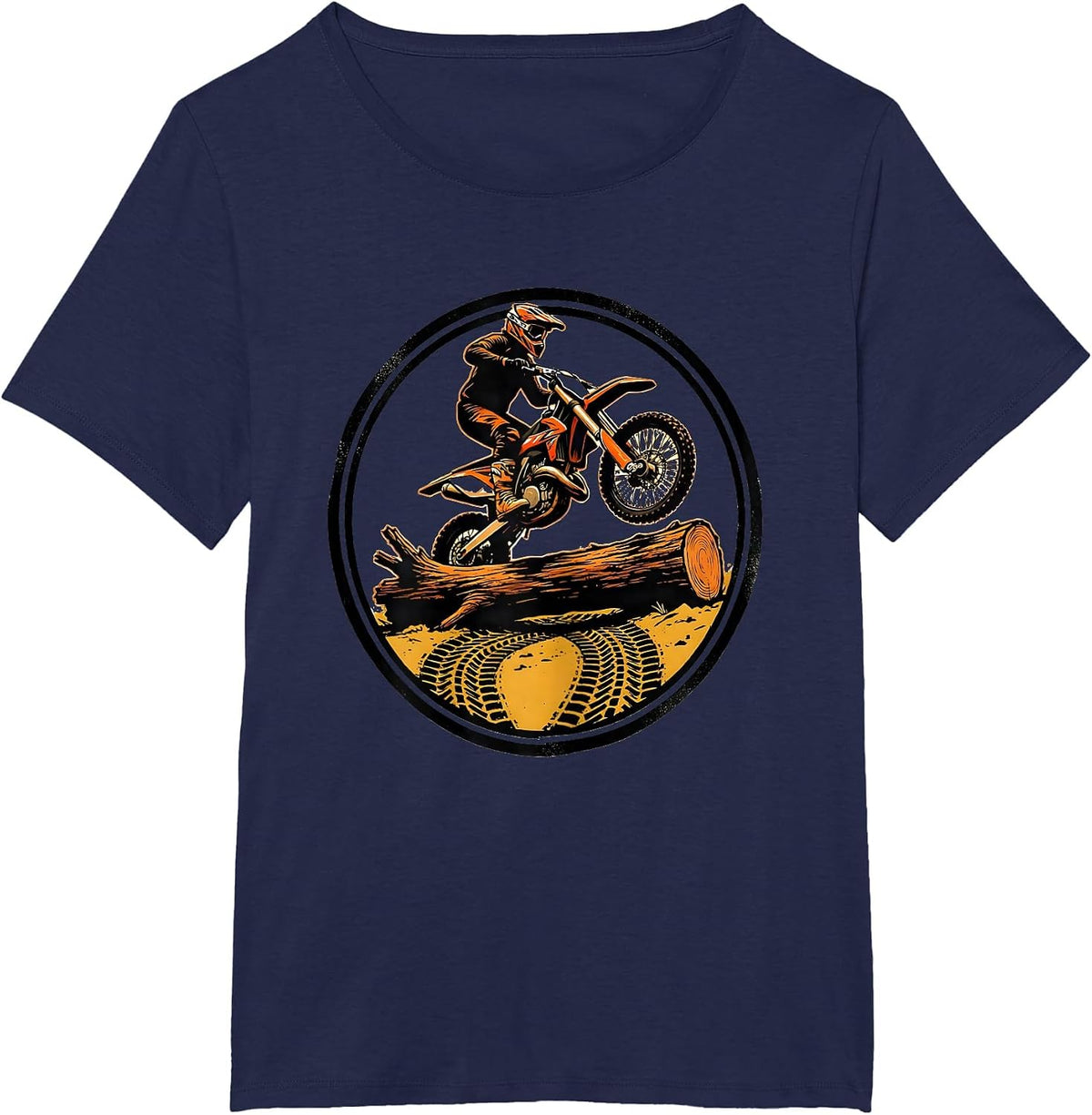 Women's Enduro Rider Dirt Bike Motocross Biker Humor T-Shirt - Navy Blue
