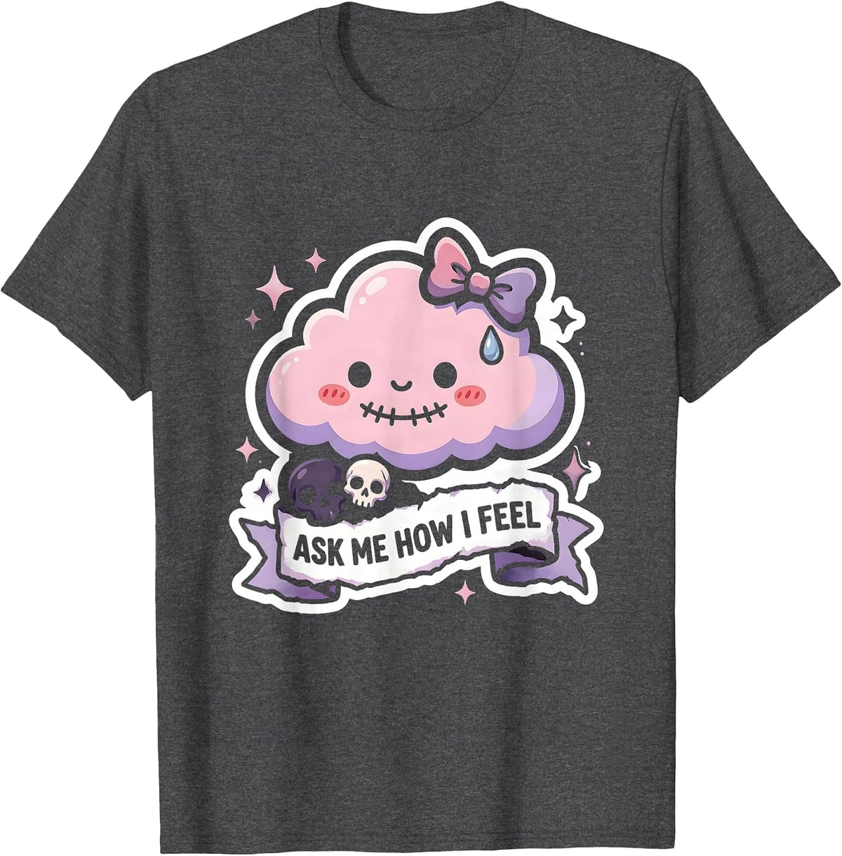 Men's Ask Me How I Feel Sarcastic Humor Design T-Shirt - Dark Heather Grey