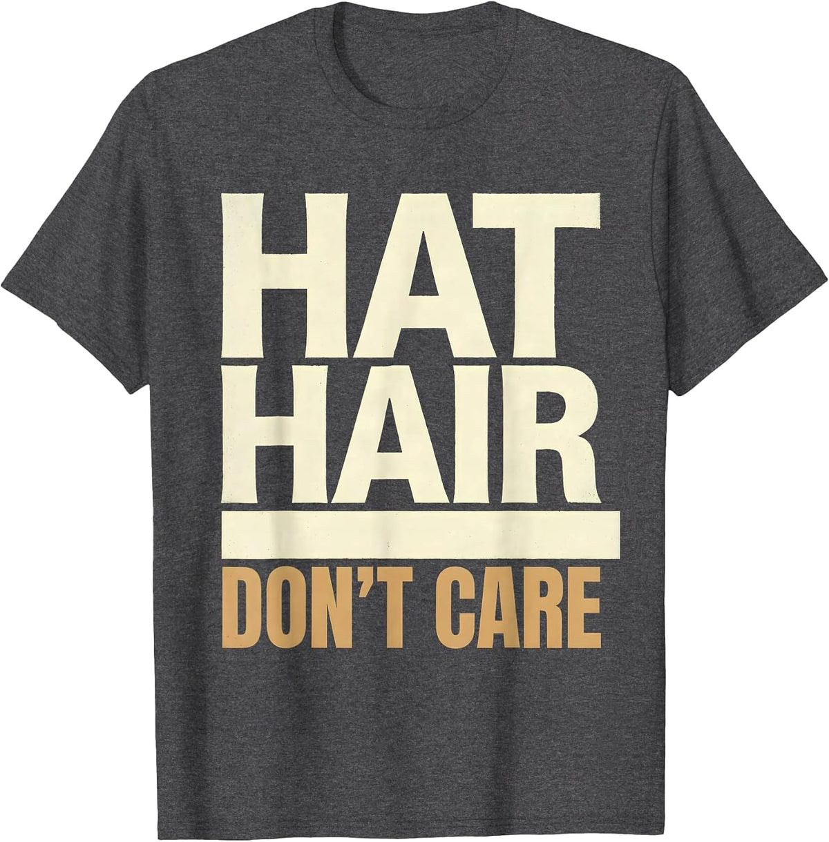 Men's Hat Hair Don't Care Cowboy Design T-Shirt - Dark Heather Grey