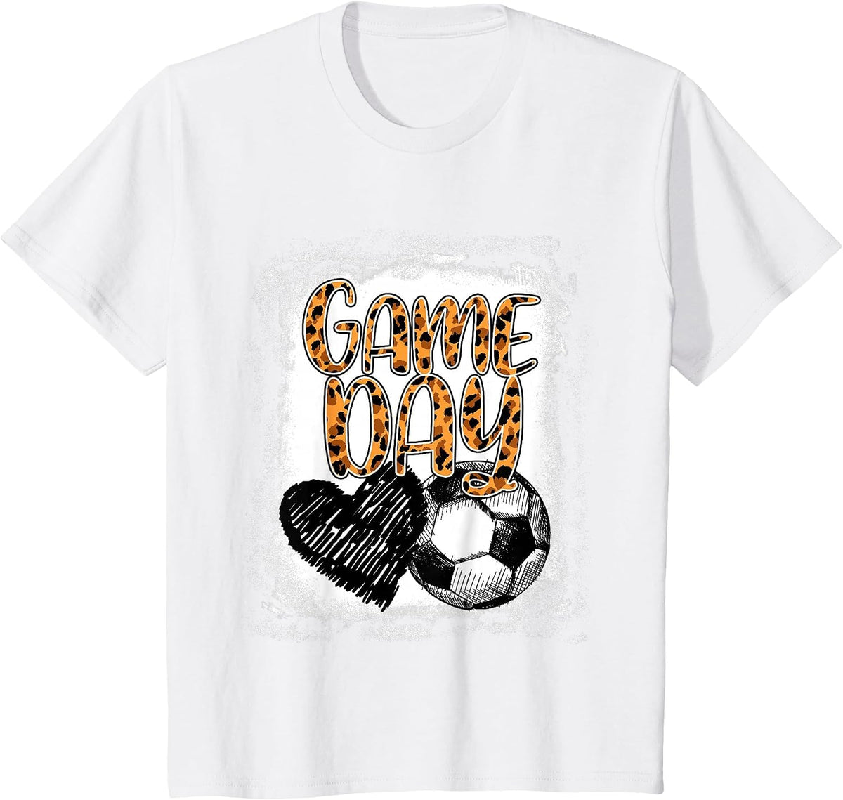 Soccer Game Day Women Leopard Cheetah Print Soccer Fan T-Shirt - White
