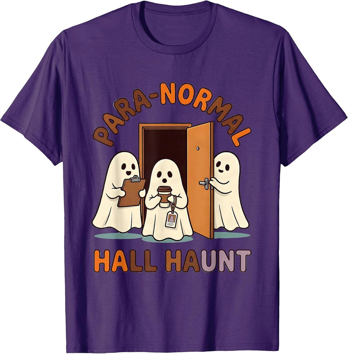Para-Normal Hall Haunt Funny SPED Paraprofessional Halloween T-Shirt - Purple