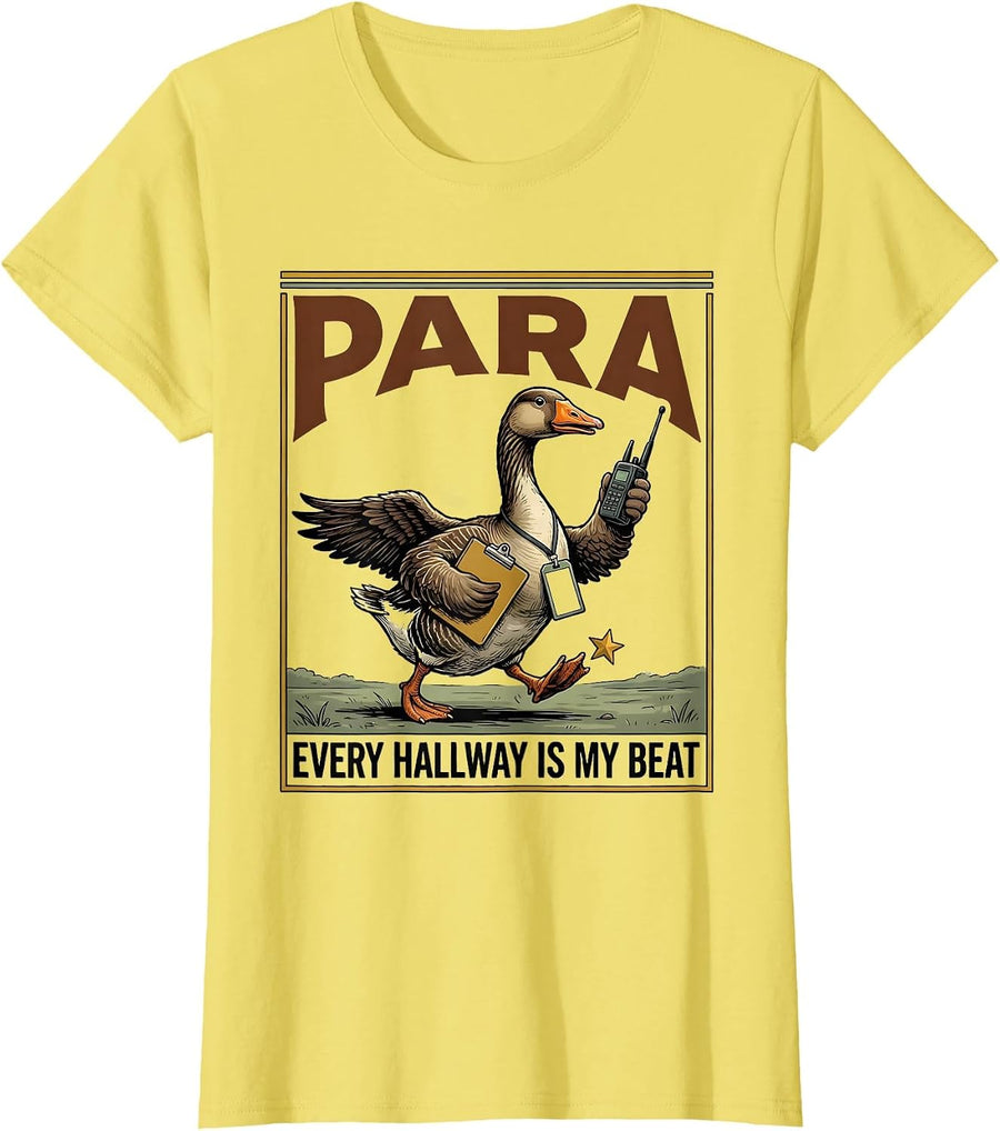 Para Every Hallway Is My Beat Funny Paraprofessional SPED T-Shirt - Lemon Yellow