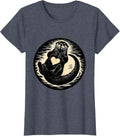 Back Floating Otter Silhouette Funny Animal Lover Humor T-Shirt, Women, Heather Blue, 3X-Large - As Pictured