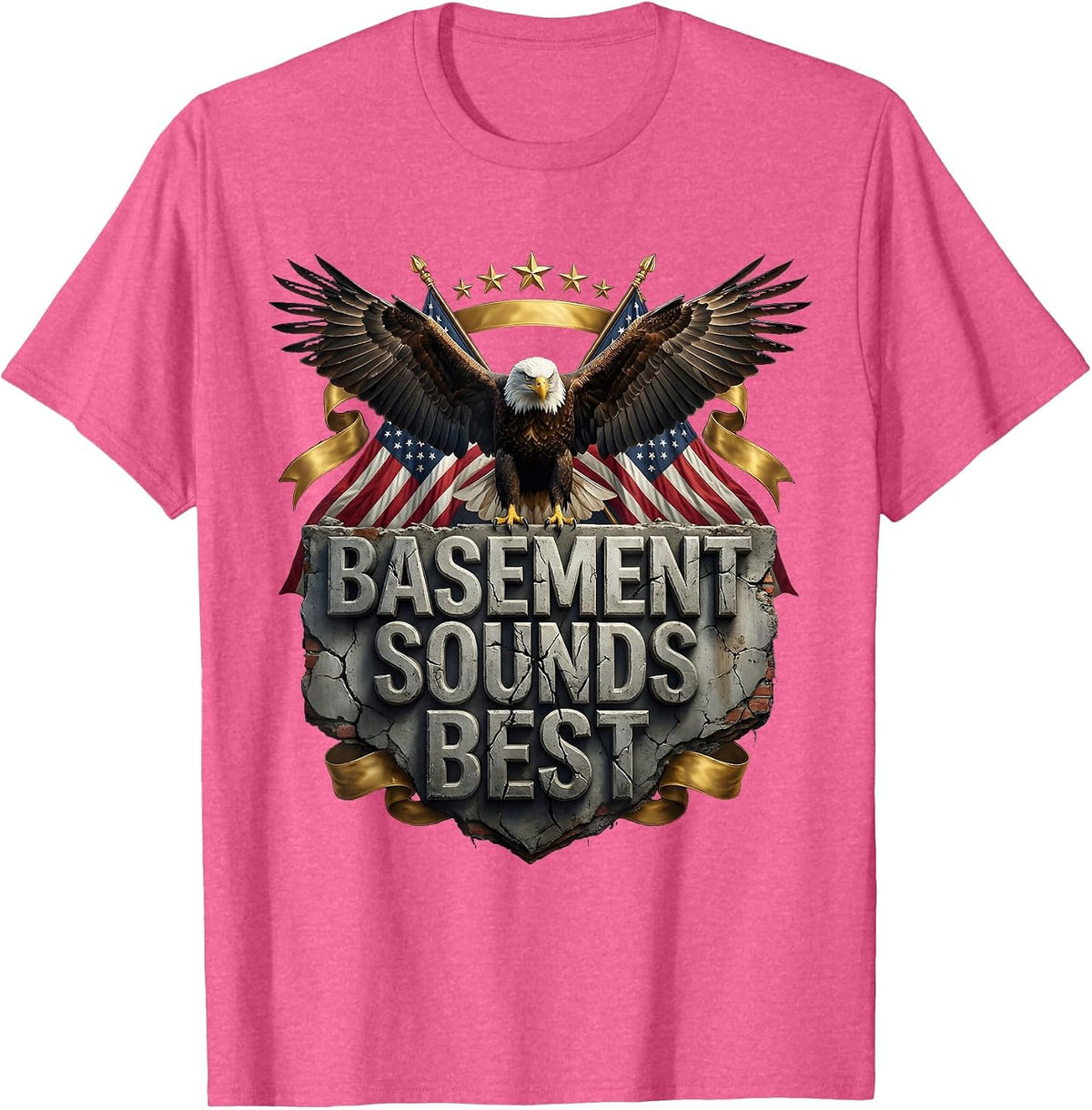 Basement Sounds Best Grunge Music Design T-Shirt - Pink Heather