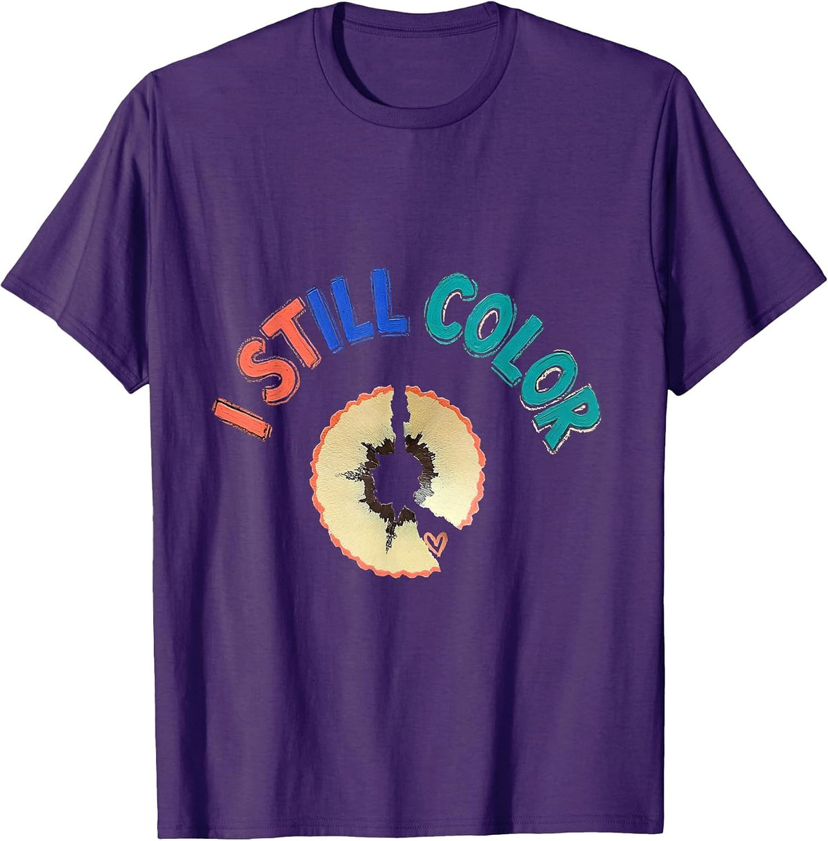 I Still Color Hand-Drawn Mental Health Awareness Support T-Shirt - Purple