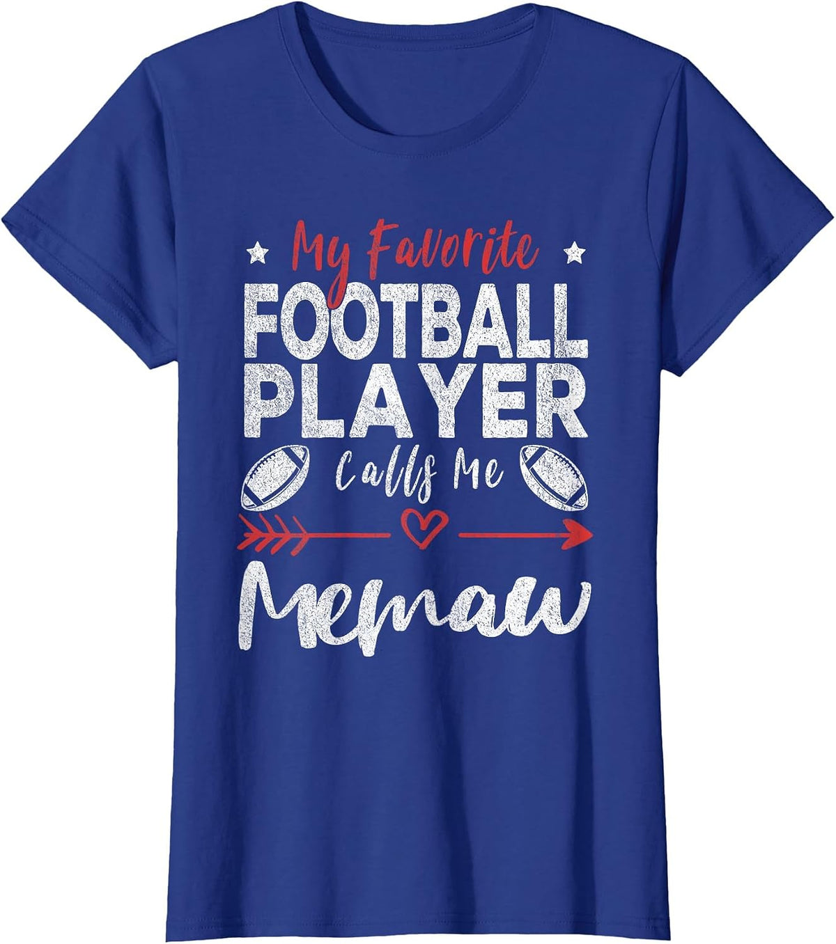 My Favorite Football Player Calls Me Memaw Football Grandma T-Shirt - Royal Blue