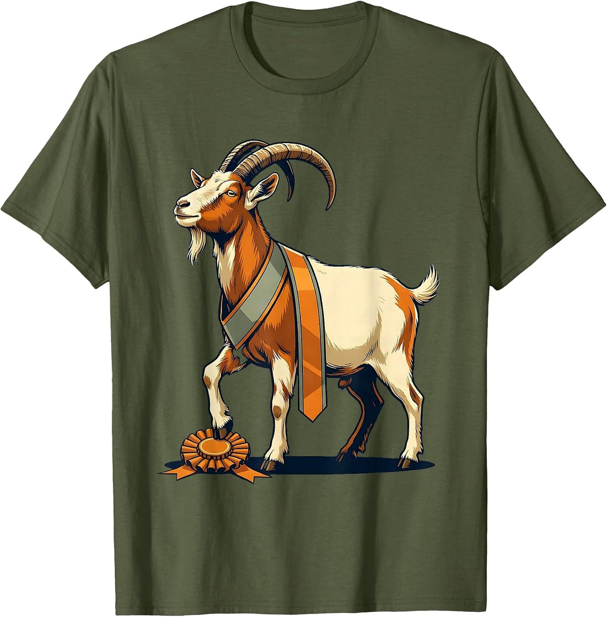 Proud Goat Champion Humor Sports Fan Gift T-Shirt - Olive Green