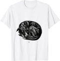 Men's Greyhound, Sleeping Vintage Naturalist Animal Illustration T-Shirt - White