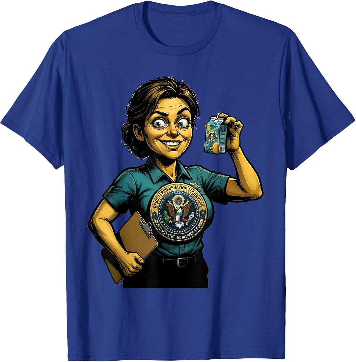 Men's Registered Behavior Technician Snack Diplomacy Humor T-Shirt - Royal Blue
