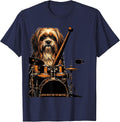 Hired Help For The Maltese Brutalist Pet Drummer Rock Humor T-Shirt - Navy Blue