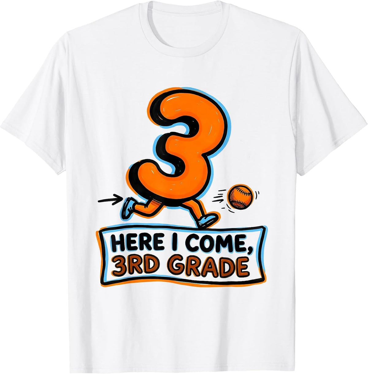 Men's Here I Come 3rd Grade Funny Back to School Kids Teachers T-Shirt - White