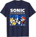 Sonic The Hedgehog Tails Sonic & Knuckles Epic Retro Panel T-Shirt - Navy Blue