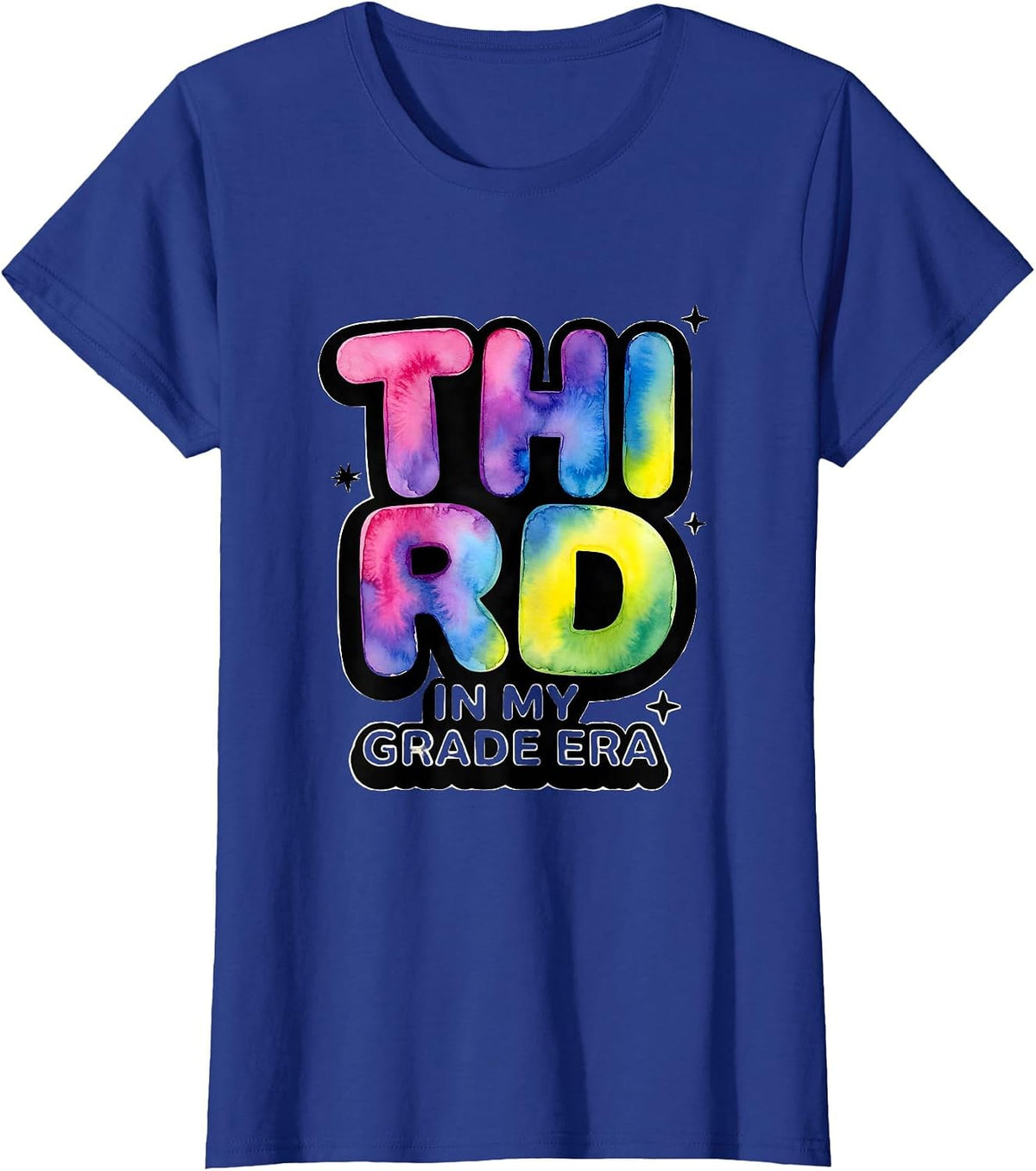 Women's In My Third Grade Era Tie Dye Back to School Teacher Student T-Shirt - Royal Blue