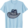 Men's Denim Never Lets Me Down Cowgirl Design T-Shirt - Baby Blue