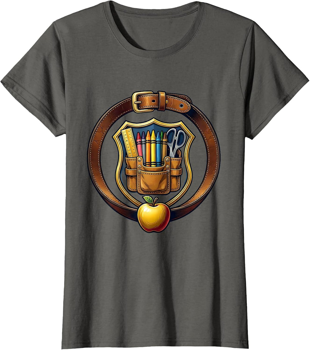 Women's Sped Teacher Toolbelt Graphic Design Gift T-Shirt - Asphalt Grey