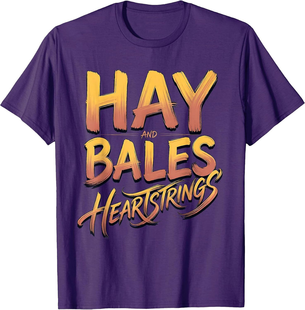 Hay Bales and Heartstrings Country Girl Design T-Shirt - Purple