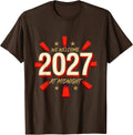 Men's We Welcome 2027 At Midnight Festive Family Matching Party T-Shirt - Brown