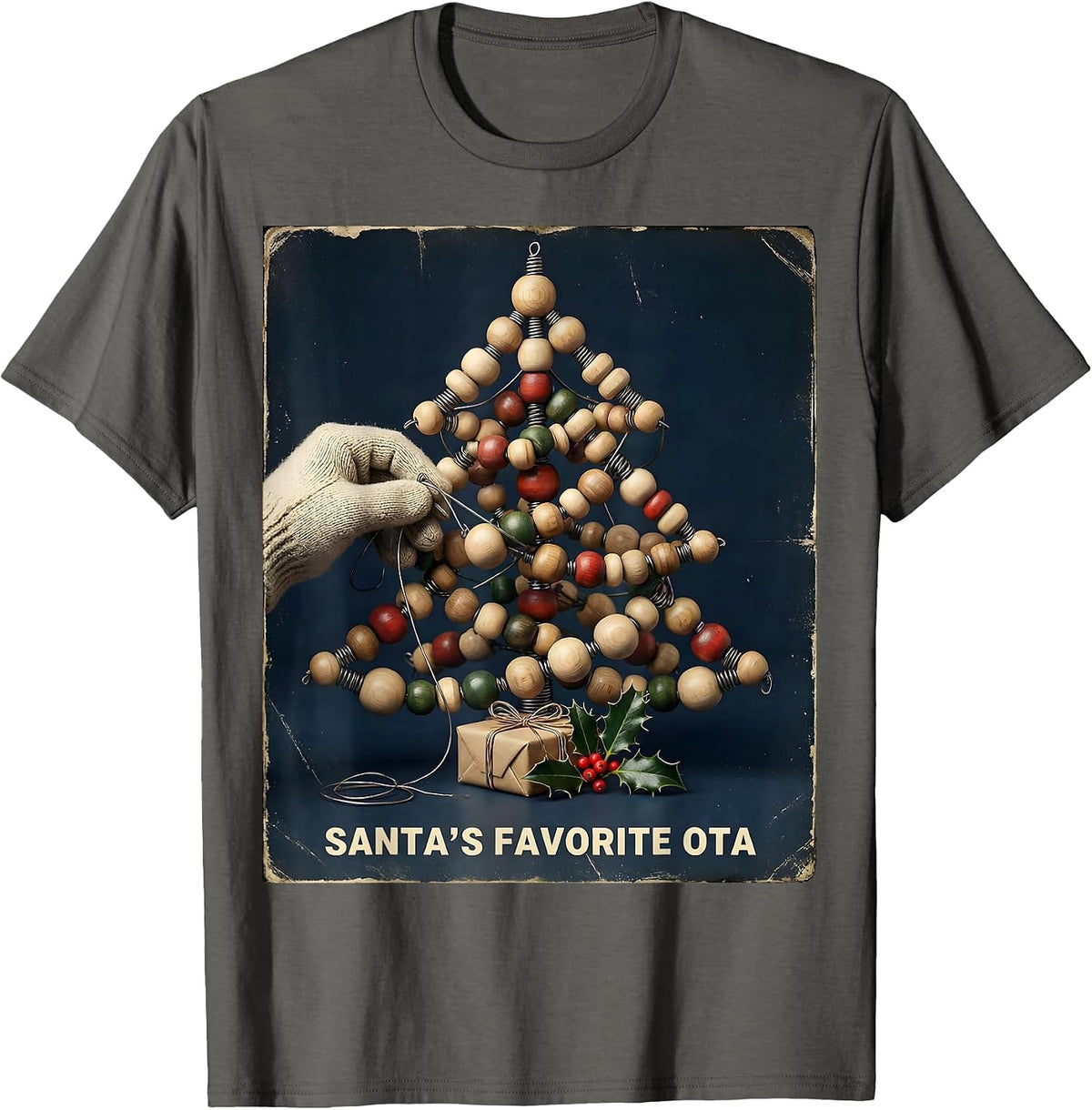 Santa's Favorite OTA Vintage Occupational Therapy Christmas T-Shirt - Asphalt Grey